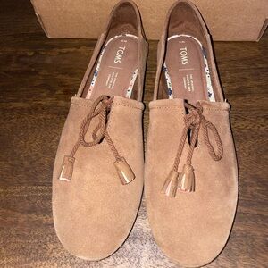 TOMS Kelli Slip On Tassel Suede Flats
